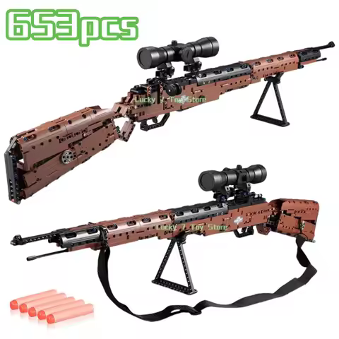 Technical SWAT Military WW2 Weapon 98K Sniper Gun Sighting Telescope Models Building Blocks GUN Bloc