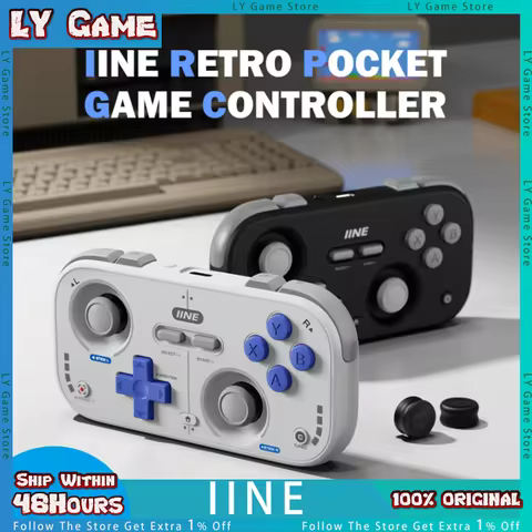 IINE Retro Pocket Gaming Controllers Wireless Bluetooth 1000Hz Hall Joystick Portable For Android IO