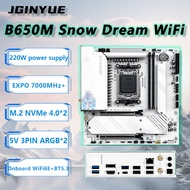 JGINYUE B650M Snow Dream WiFi Motherboard M-ATX For Ryzen7000/8000/9000series MAX 9800X3D/9950X3D DD