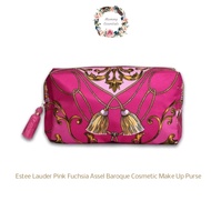 【Hot】Estee Lauder Pink Fuchsia Assel Baroque Cosmetic Make Up Purse