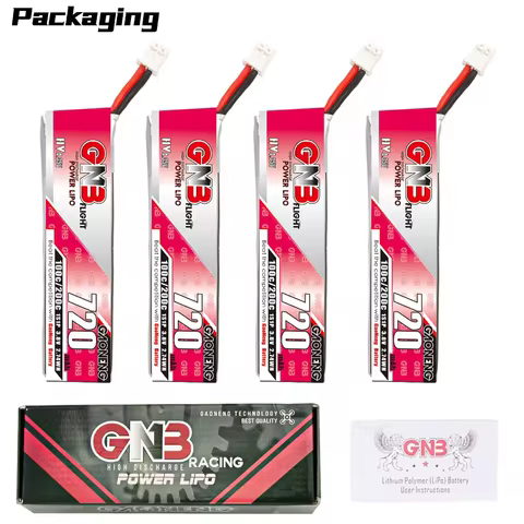 GNB 1S 720mAh 100C/200C HV Lipo Battery 3.8V With PH2.00 plug for Quadcopter FPV Drone Tinywhoop Fra