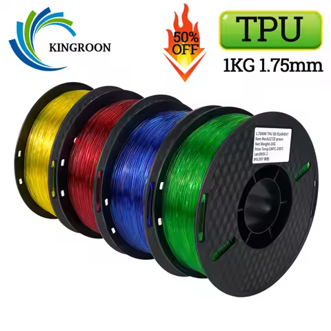 KINGROON 3D Printer TPU Filament 1.75mm 1KG/Roll High Quality Toughness 3D Printing Material Standar
