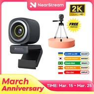 NearStream 1080P@60FPS USB Webcam with AI Noise-Canceling Microphone Software Auto Focus PC Camera W
