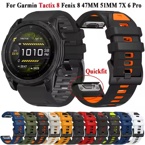 Tactix 8 Watch Band For Garmin Fenix 8 47mm 51mm 7 7X 6 Pro 5 5X/Epix Pro/Descent G1 G2 QuickFit 22/