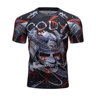 Brand Men T Shirt Gym Fiess Jogging Sports Compression Quick Dry Fit Tight Rashguard Top Running Training Tshirt Short