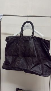 Gucci 深棕色皮革旅行包