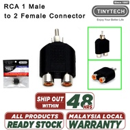 RCA 1 MALE TO 2 FEMALE CONNECTOR Tinytech CON-RCA/1M2F
