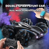RC Stunt Car Remote Control Stunt Car with Colored Lights 360 Rotation Gesture Control Can Emit Smok