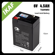 6V 4.5AH Rechargeable Battery Lead Acid Battery For Scales & Kids Ride-On Toys，No With Charger