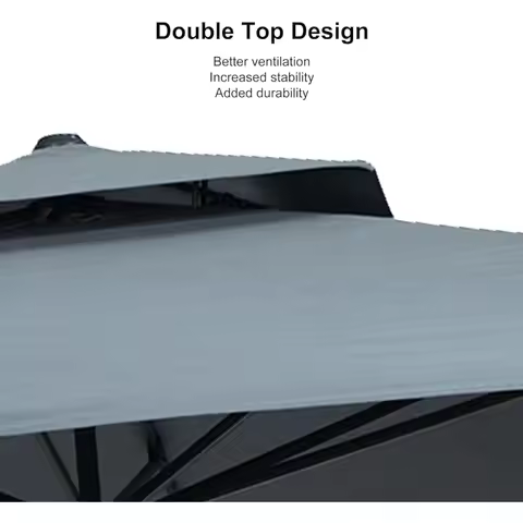 9' x 12' Cantilever Patio Umbrella Outdoor Umbrella with 280lbs Base Large Rectangular Windproof Off