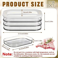 ✲ALSEEP✲ Meat Container for Fridge Bacon Lunch Meat Container for Refrigerator Meal Prep Containers
