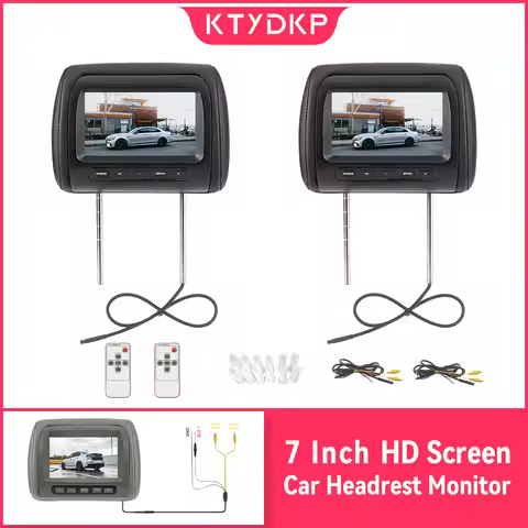 KTYDKP Car Headrest Monitor Universal 7 Inch TFT LED Screen Pillow AV Input