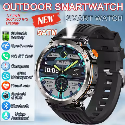 2025 New Fashion Luxury 5ATM Watch HT30 GPS Compass Smart Watch Outdoor Sport Man AMOLED 366*366 NFC