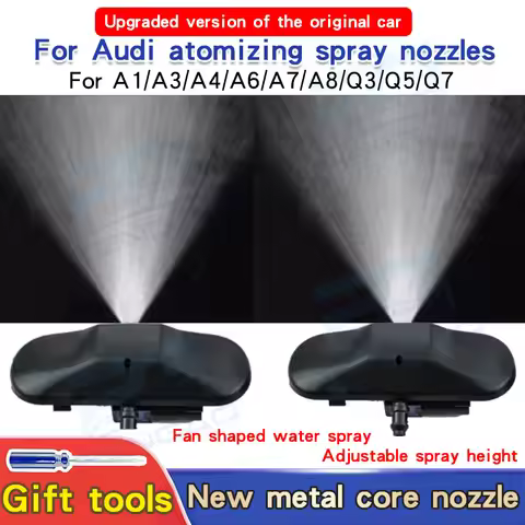 2pcs car nozzle for audi A6 A4 nozzle q5 q3 a3 a8 a1 a7 a5 q7 nozzle glass wiper nozzle for atomized
