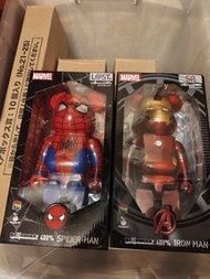 Marvel Bearbrick 400% Iron Man & Spider-Man