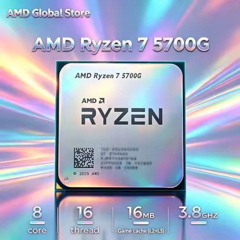 AMD Ryzen 7 5700G New Desktop CPU, 8C16T 3.8GHz/4.6GHz, 16MB L3, 7nm Zen3, AM4 DDR4 65W, Without Pac