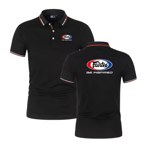 Fairtex Men'S Solid Short Sleeve Polo Shirt For Kickboxing Muay Thai Summer Business Casual Youth Po