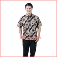 BatikNagaRejeki - Modern Brown CAKWE Men's Batik - Simple _ CAKWE MEN'S HEM
