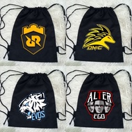 Tas Serut Logo Team Esport 100% Baby Kanvas Tebal / Tas Sekolah Sports Games / String Bag Esport Clu