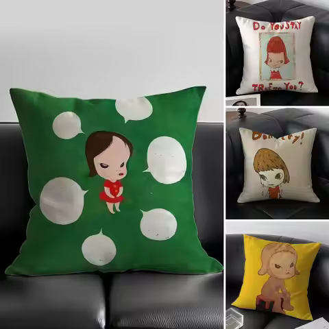 Yoshitomo Nara Pillow Case Anti-dustmite Invisible Zipper Sofa Bed