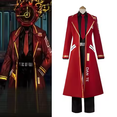 LIMBUS COMPANY Dante Cosplay Costume Game Character Role-play Set Outfit Red Long Coat Dan Te Suit M