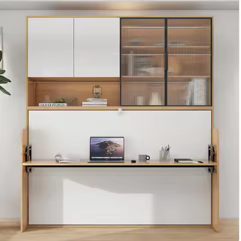 Murphy Folding Rollover Desk Bed Hidden Storage Wall Bed Multifunctional Folding Single Bed Small Un