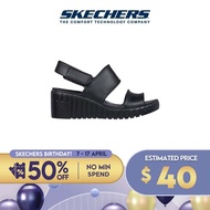 Skechers Women Foamies Pier Ave Promenade Sandals - 111227-BBK Anti-Odor, Machine Washable, Luxe Foam, Wedge Fit