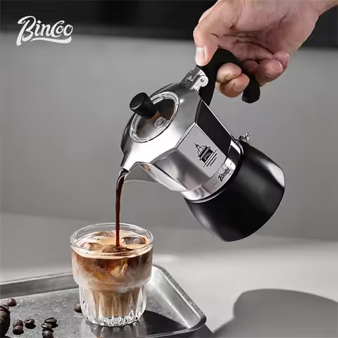BINCOO Double Valve Moka Pot，Espresso Extraction Coffee Maker，Portable Home Machine Mocha Pot，Outdoo