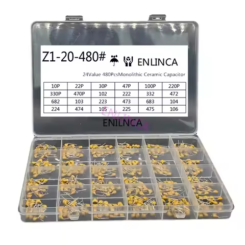 24values*20pcs =480pcs Monolithic Ceramic Capacitor 10pF~10uF,ceramic capacitor Assorted Kit 1UF 100