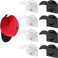 Pack of 8 Minimalist Hat Holder, Self-Adhesive Hat Organiser, Wall Mounted Cap Holder, Self-Adhesive