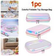 SUSANS Transparent Zipper Hard Bag, Stack Combination Drawer Type Transparent Laser Storage Box, Mul