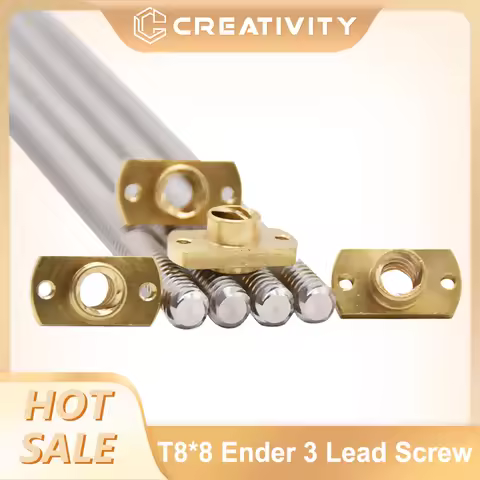 T8*8 Ender 3 Lead Screw Z axis Rod +Brass Nuts Lead 8MM 365/399/400MM for Ender-3 V2 Ender 6 CR-10S 