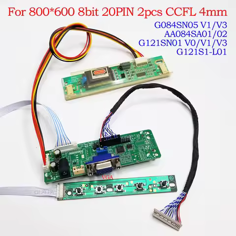 Controller Board Kit For G084SN05 V1/V3 AA084SA01/02 G121SN01 V0 V1 V3 G121S1-L01 800*600 2 ccfl LCD
