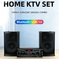 4000W Amplifier Karaoke Speaker With MIC Set 6.5 inch 2.0 CH Amplifier Bluetooth Hifi System Home KT