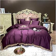 Four Piece Bedding Set Luxury 1000TC Egyptian Cotton Queen King Bedding 4/7pcs Bedsheet Duvet Cover 
