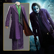 Dark Knight DC Clown Heath Ledger cos Clothing Joker Batman Suit for Men Halloween Costume Performan