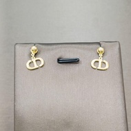 22k / 916 Gold D Design Earring 2 in 1