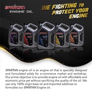 SPARTAN Premium mineral Engine Oil 5w30 / 5w40 / 10w40 / 15w40 / 20w50 Engine Oil 4L / 4Litre Minyak Hitam #Minyak hitam