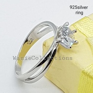 Ready stock*Original 925silver ring with white gold plated cincin perak 925 sadur emas putih perempuan