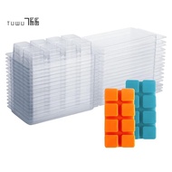 50 Packs Wax Melt Containers 8 Cavity Clear Empty Plastic Wax Melt Molds Cubes Clamshells for Tarts 