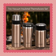 【Fast Delivery】 iGOZO TRIO VACUUM INSULATED THERMALWARE FLUSK TERMOS PANAS AIR DRINK TRAVEL SET