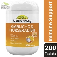 [Expiry: 10/2027] Nature's Way Garlic + C & Horseradish 200 Tablets