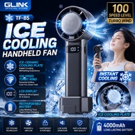 GLINK TF85 Ice Cooling Handheld Fan | Semiconductor Cooling | Turbo Wind | LCD Display | Rechargeabl