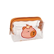 SHAN Capybara Dompet Koin Tas Kosmetik การ์ตูนโปร่งใสเปลี่ยนกระเป๋าสร้างสรรค์ลิปสติก Tas Barang ขนาดเล็กกระเป๋าเก็บของผู้หญิง