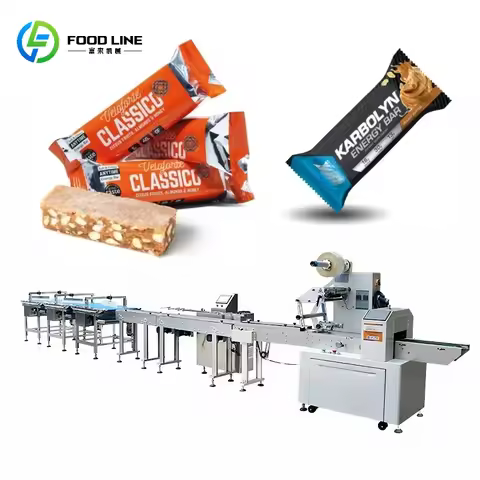 Automatic Pillow Flow Packing Candy Lollipop Protein Energy Bars Chocolate bar Horizontal Packaging 