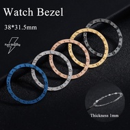 38mm*31.5mm Matte Sandblasted Watch Bezel 12 Hour Premium Metal Bezel Insert Scratch Resistant Unive