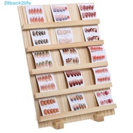 BACK2LIFE Wooden Nail Art Stand, Large-capacity 3/4/5 Layer Earring Necklace Display Rack, Sturdy Sm
