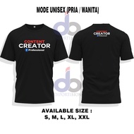 Conten Creator Fb Pro Distro T-Shirt Professional Facebook/ Short Sleeve Distro T-Shirt