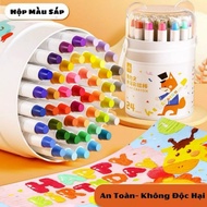 Silky Crayon Color Box - Safe Oil Color, Does Not Dirty Hands, Has Convenient Handle for Children to