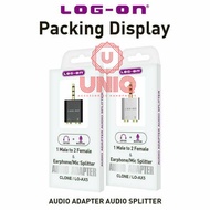 LOG ON LO-AX5 Audio Adapter Audio Splitter with Mic 1 Male to 2 Female